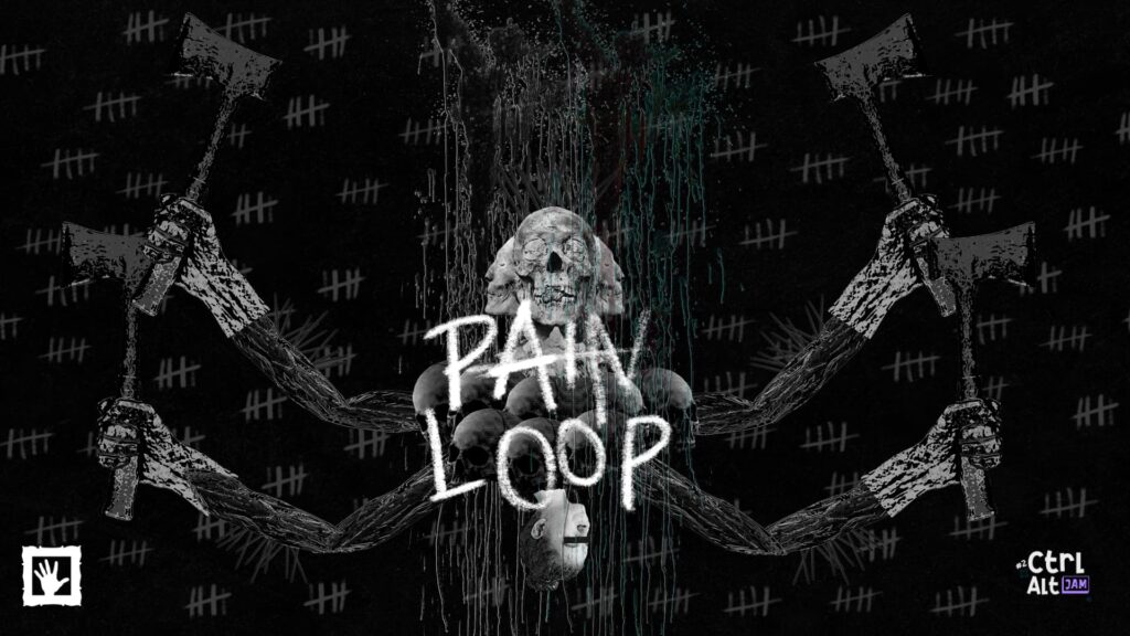 banner jogo pain loop, quebra-cabeça, terror